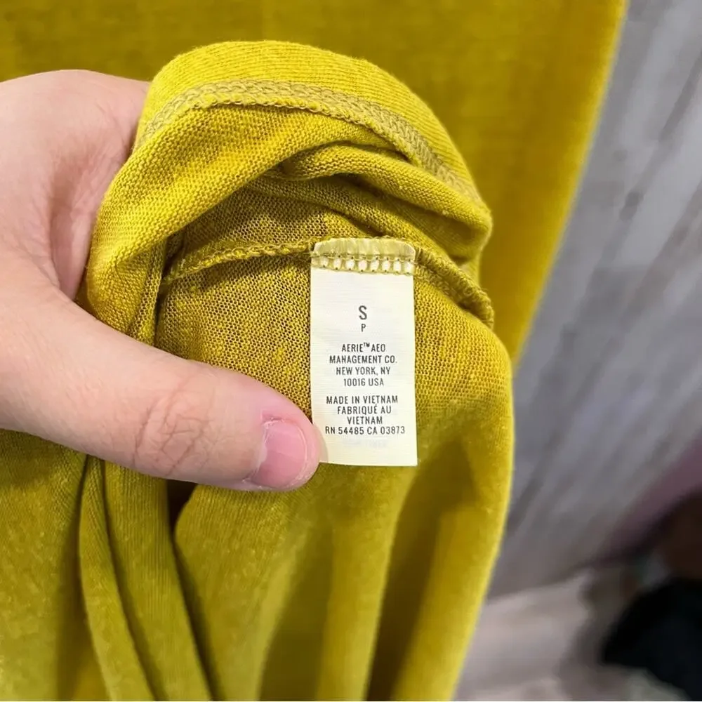 Aerie Linen Blend Mustard Yellow Sheath Dress Cover Up